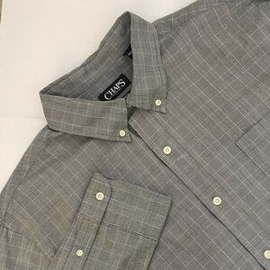 Chaps Men's Gray Checkered Button Down Shirt